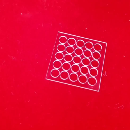 Customized Transparent Square Shape Laser Grooving Quartz Glass Plate